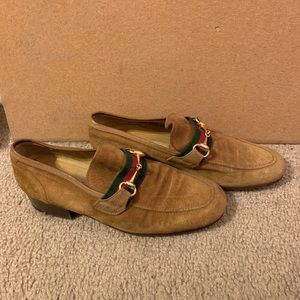 GUCCI Mens Brown Suede Loafers